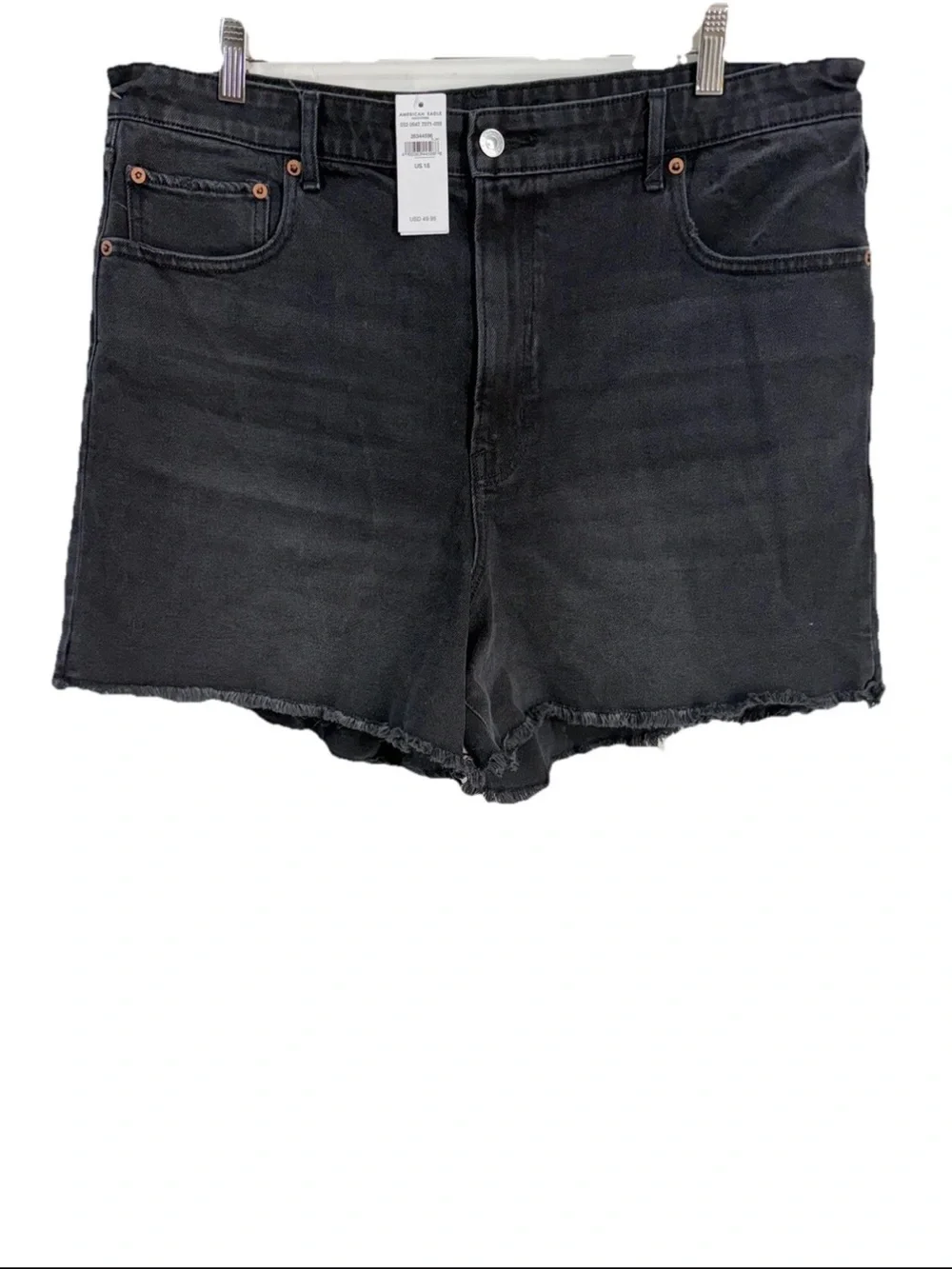 American Eagle Black Highest Rise Mom Short Women's Plus Size 18 NWT